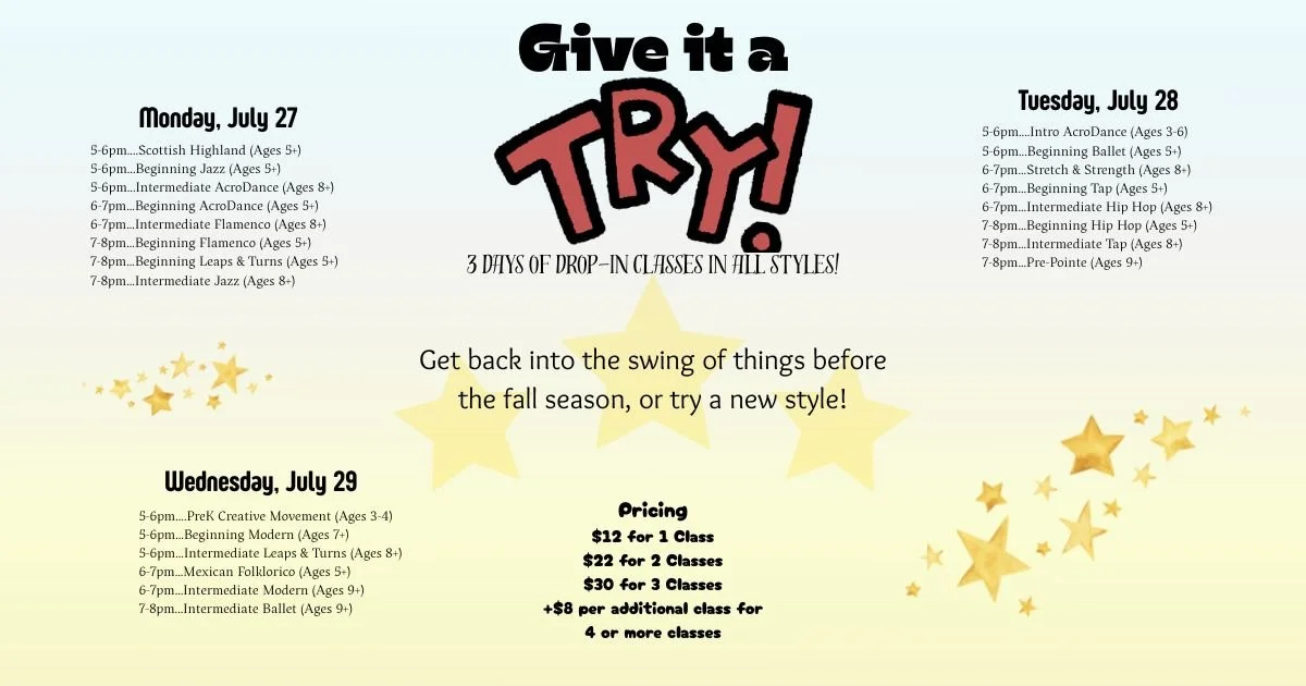 trial clases poster with stars