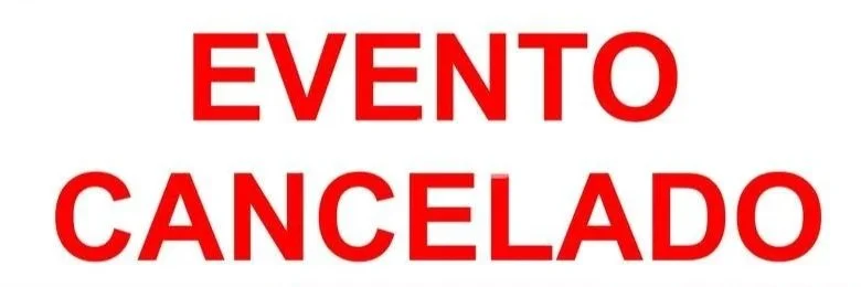 evento cancelado en rojo