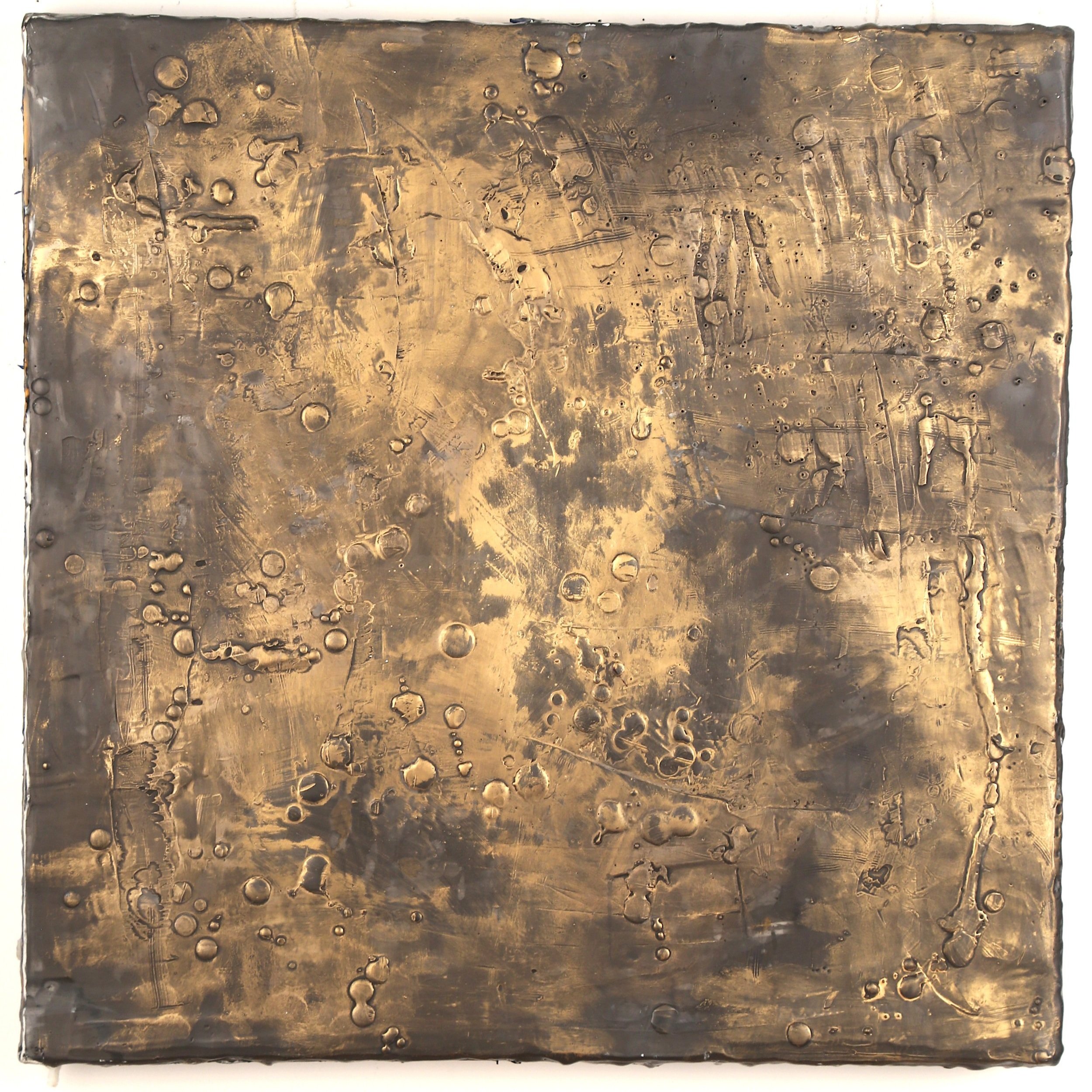 Armor, encaustic, graphite, gouache, 16" x 16", 2022