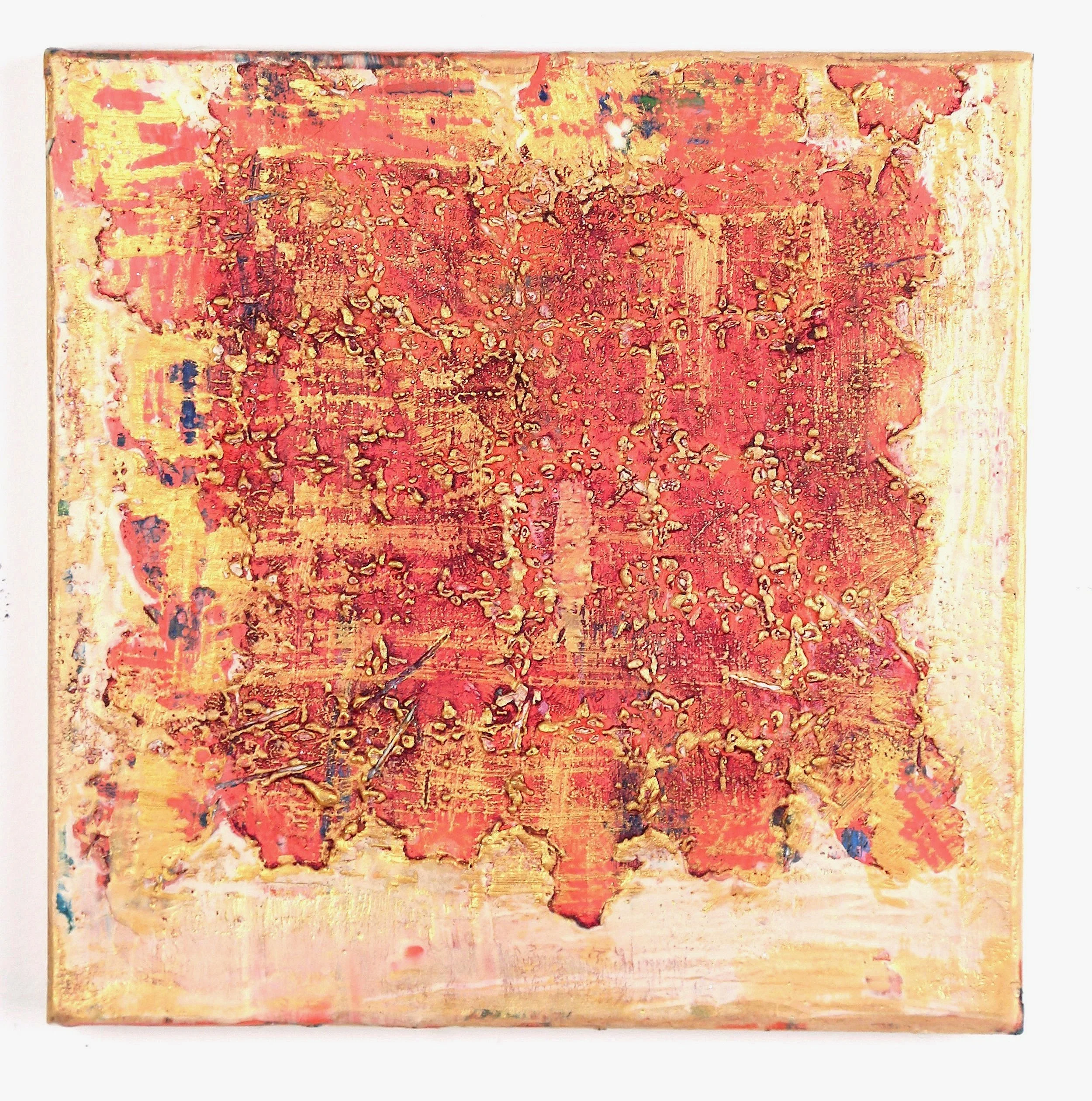 Edge of Jacob's coat, Encaustic, oil pigment, 8" x 8", 2020