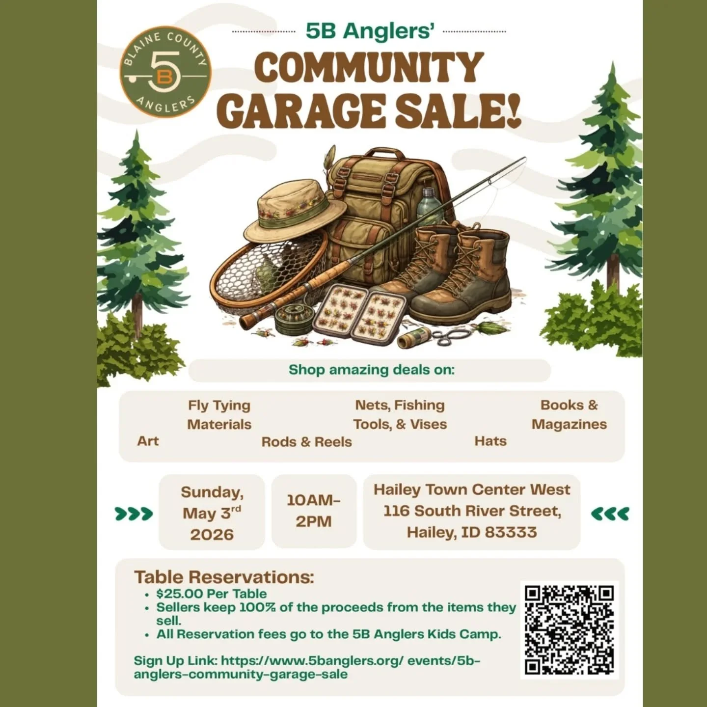 Gear garage sale incoming! We&rsquo;ve been blown away by the donations from our fly fishing community, and now it&rsquo;s time to pass it on. Come score some deals, set up a table, and hang with fellow anglers. @hemingway_tu will be joining us, don&