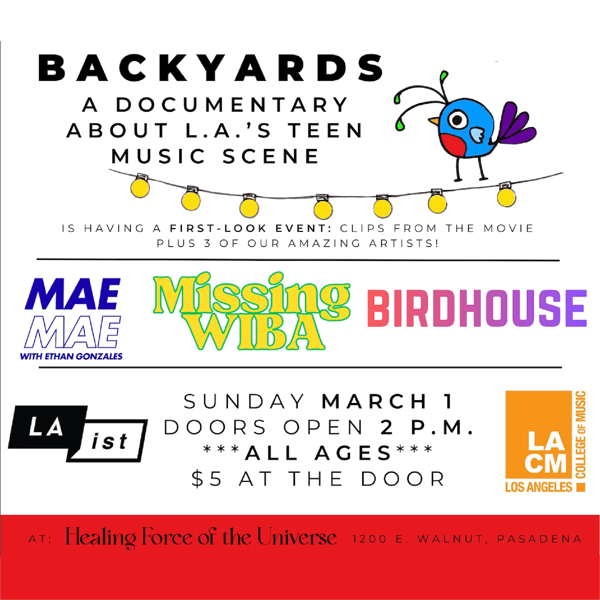 'Backyards' Documentary Screening + Music Show