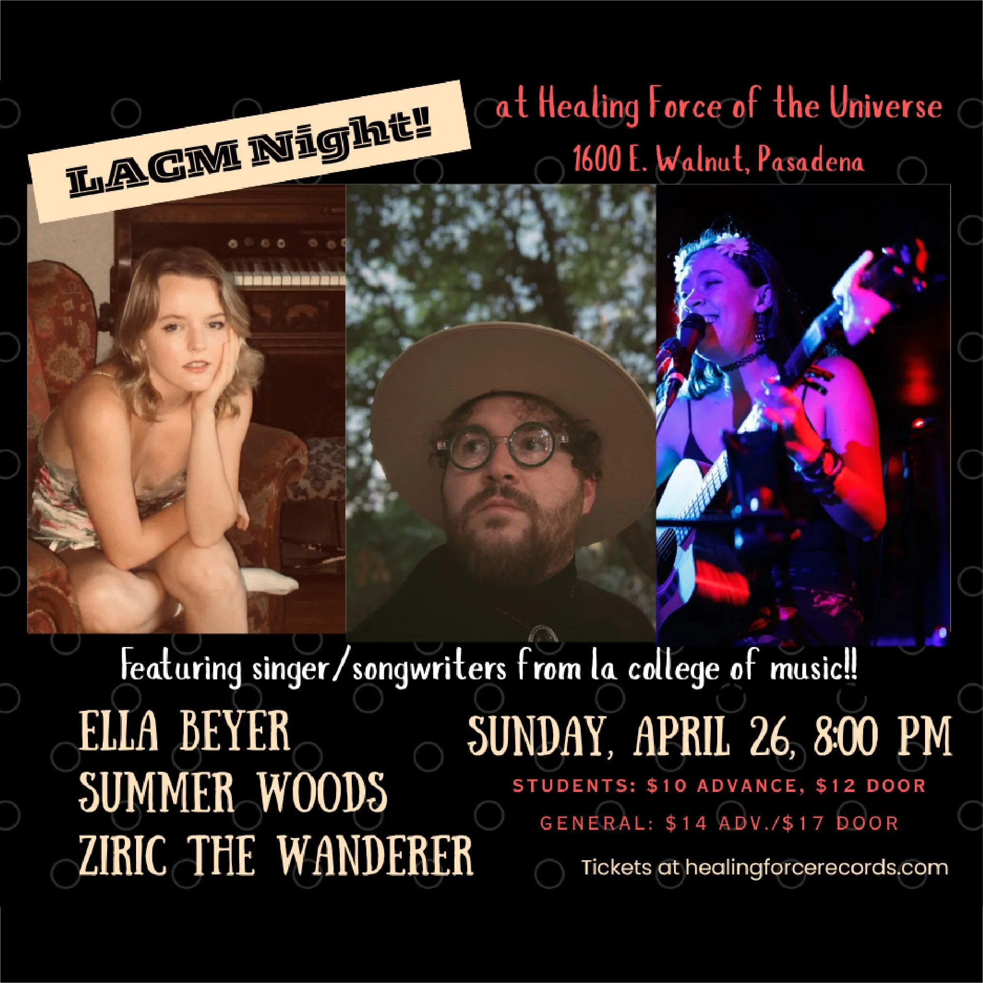 LACM Night: Ella Beyer, Summer Woods, Ziric The Wanderer