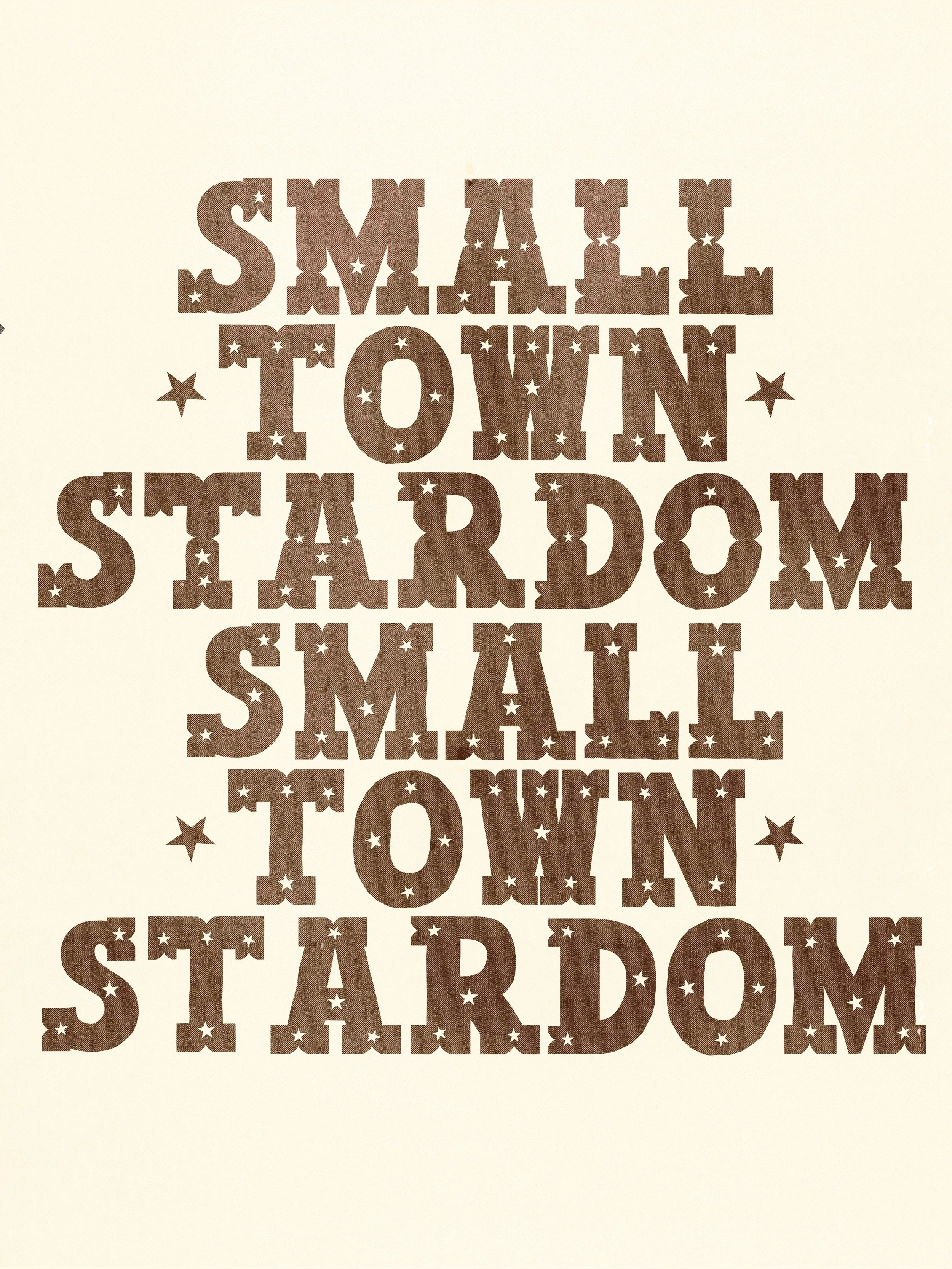 ShowBill - Hand Crafted Font. Chunky carved furniture legs and tiny imperfect stars as though they&rsquo;ve been stuck onto an old painted sign or carved into the type itself. xx