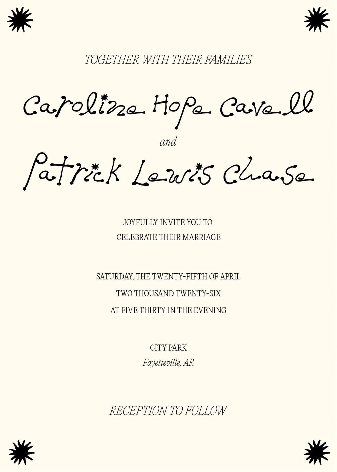 The Poet Font | Wedding Invite | Designer: @bellemcmodern