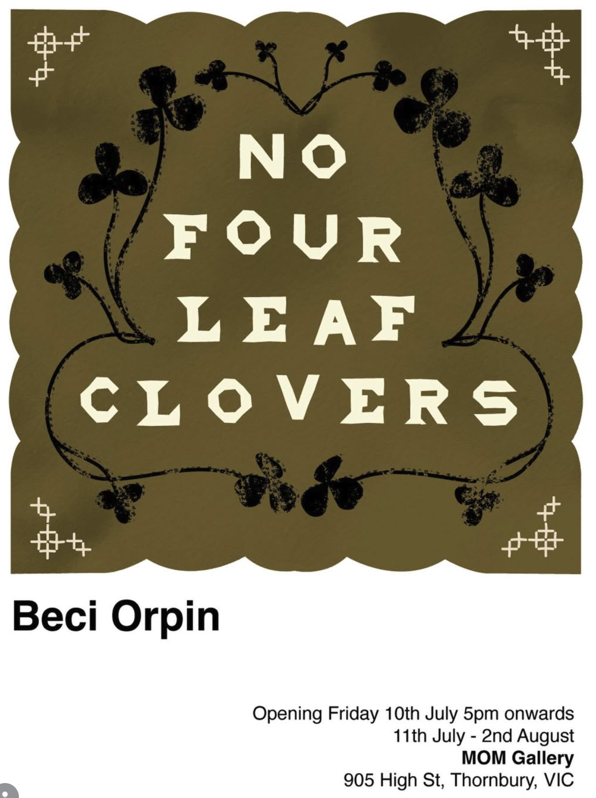 Liberate Font | No Four Leaf Clovers at MOM Gallery | Designer/Artist: Beci Orpin