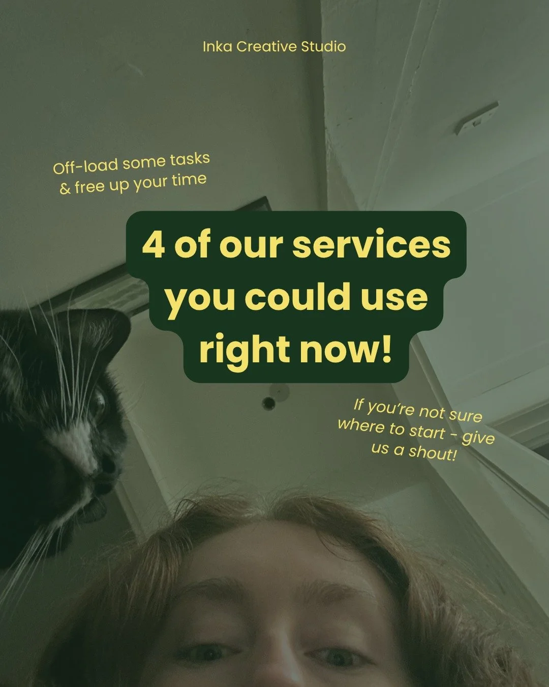 Do you need a hand making some Canva templates or some time to update your SEO to make your website stand out...we can help make your next few months easier!

Is your business missing a piece of the puzzle? Here are 4 ways we fill the gaps 💚

Let us