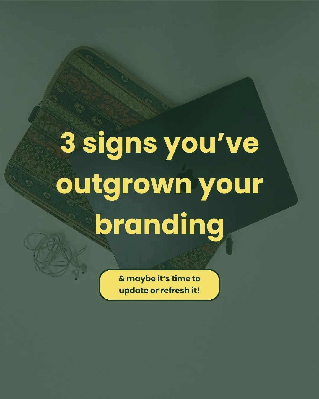 Friendly reminder: You are allowed to outgrow the version of yourself that started this business!

Check if any of these hit home:

✅ I feel embarrassed when someone asks for my business card/URL.

✅ My prices have doubled, but my visuals look "