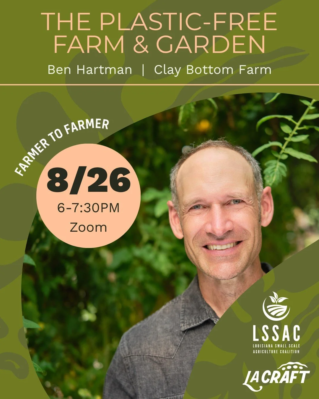 Join us to learn from Ben Hartman of Clay Bottom Farm about his approach to plastic-free farming and gardening! 

In this workshop, Ben Hartman, author of The Lean Farm, will show how to grow food without plastic. Plastics like landscaping fabric and