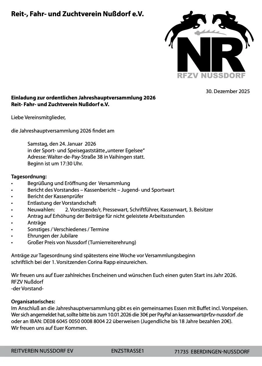 Jahreshauptversammlung