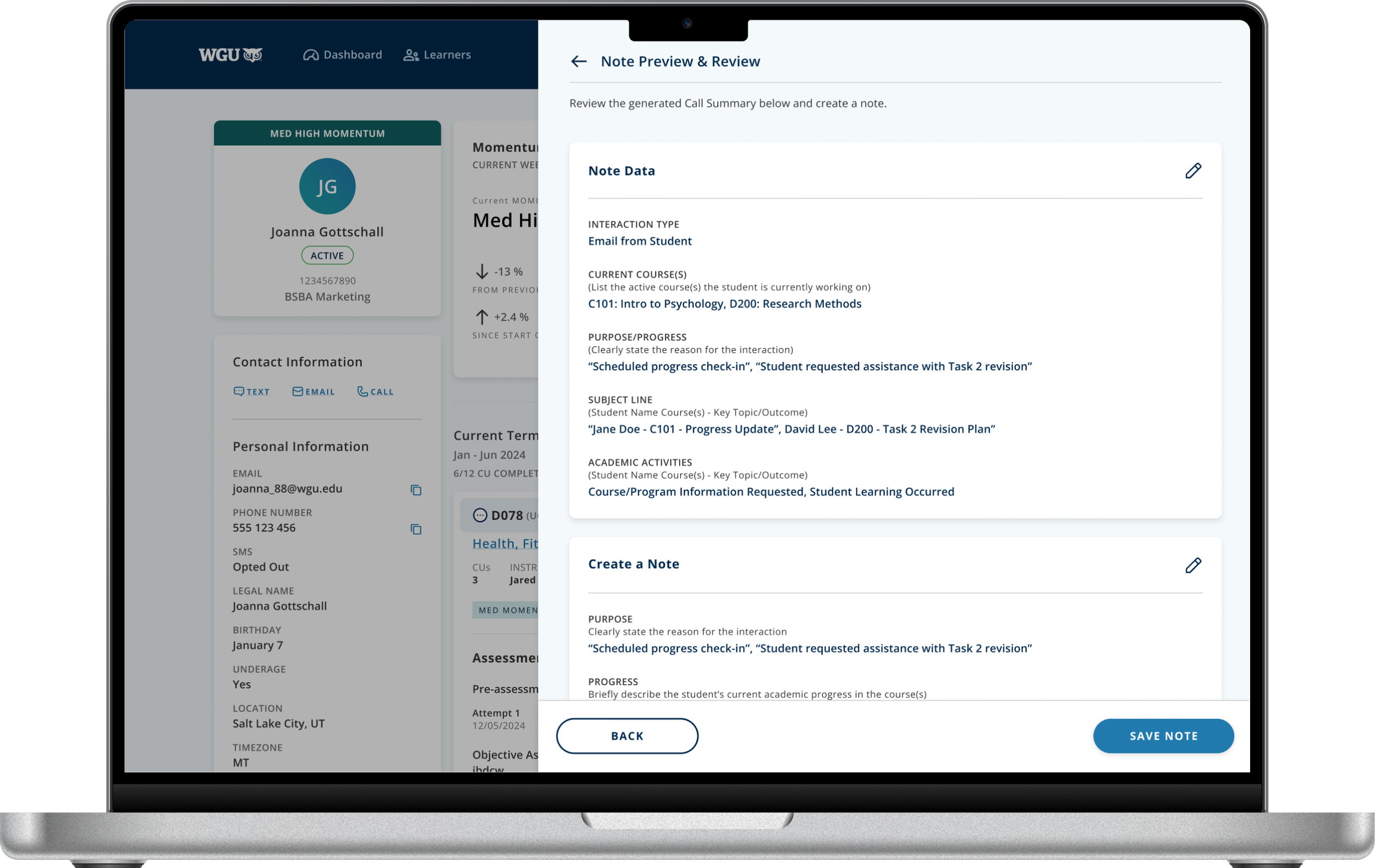 AI Generated Summary page