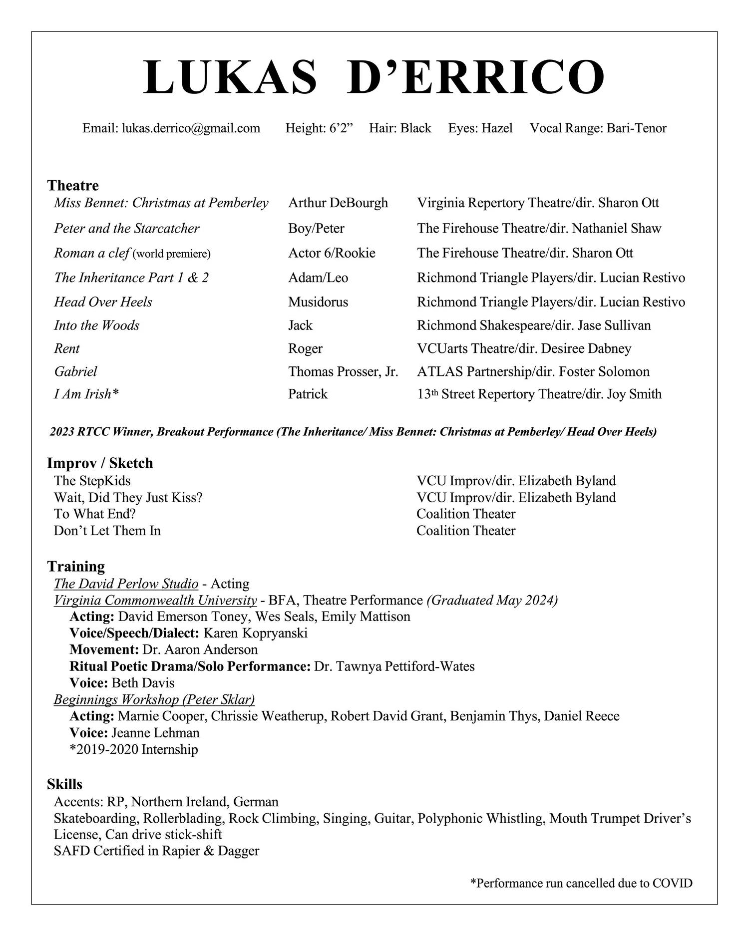 RESUME — LUKAS D'ERRICO