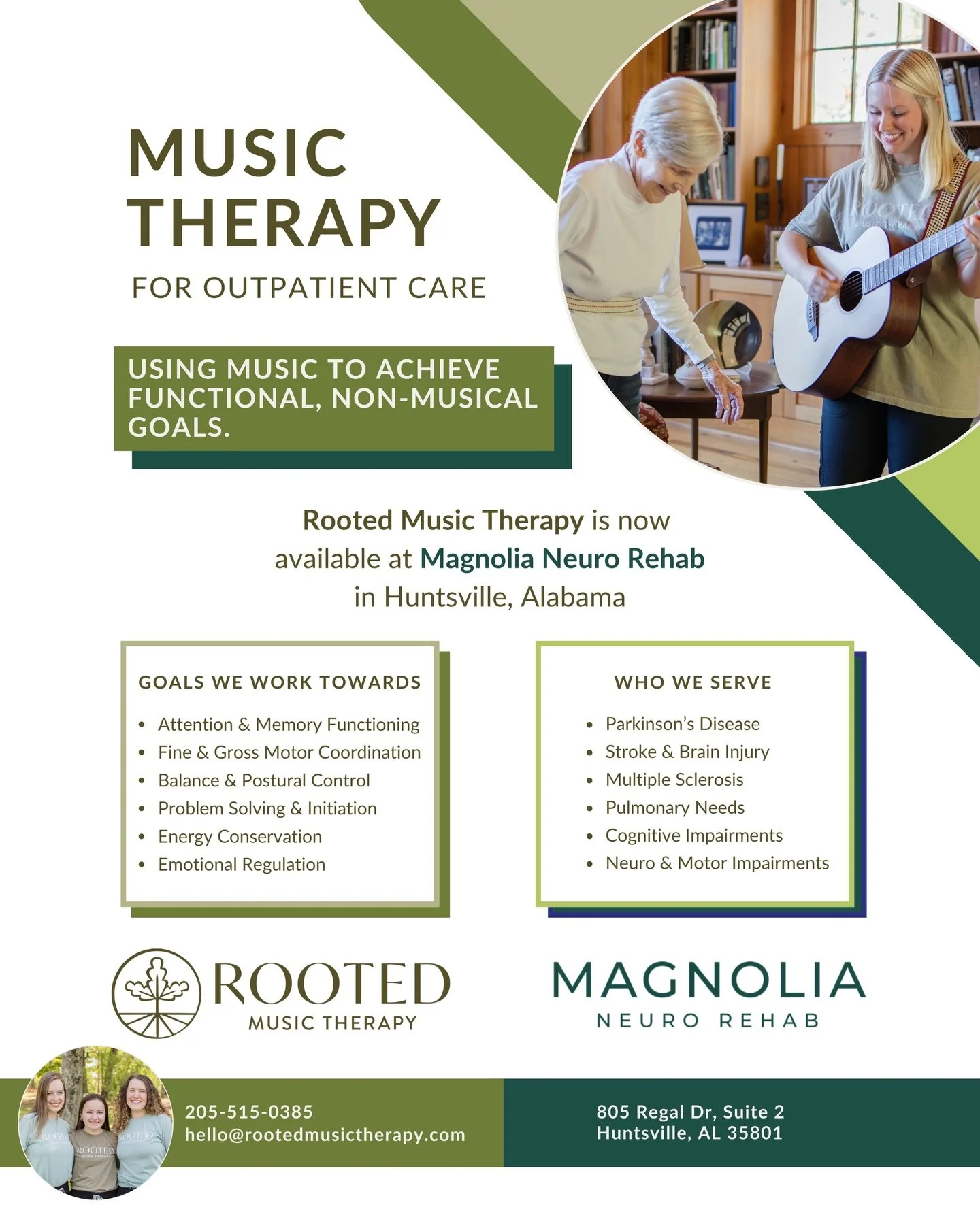 BIG NEWS!! We&rsquo;re ready to rock and roll with Magnolia Neuro Rehab!! 

Our clinic with @magnolianeurorehab is open and ready to serve you, Rocket City. If you&rsquo;re wanting to make some functional gains this year, OT &amp; MT go GREAT togethe