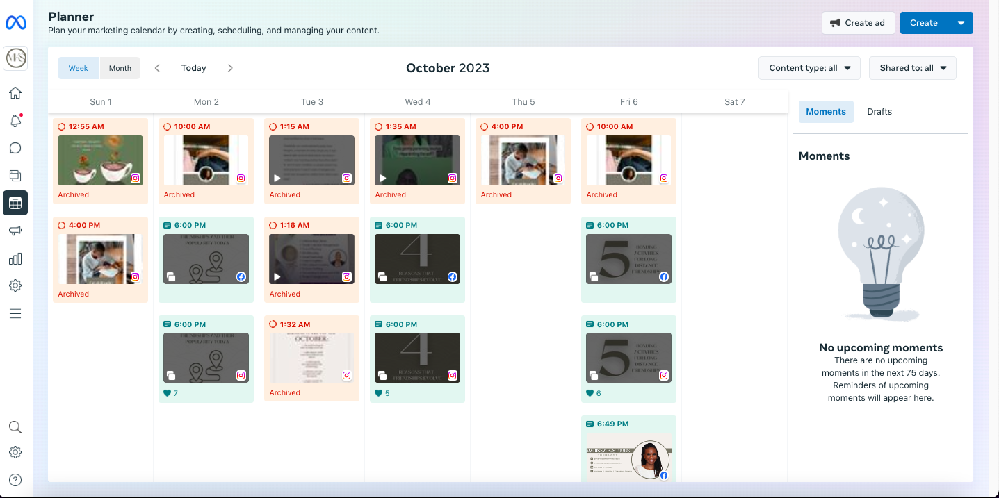 Meta Suite Content Planner Virtual Assistant