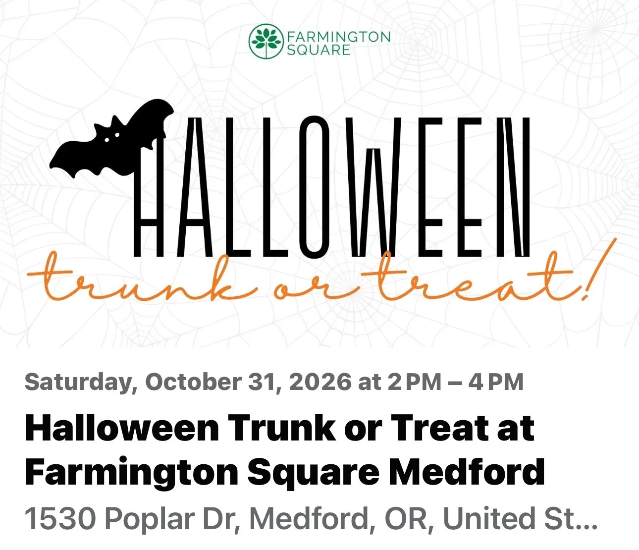 farmington square trunk or treat halloween for kids southern oregon