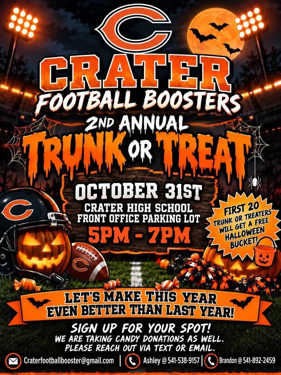central point crater football booster trick or treat