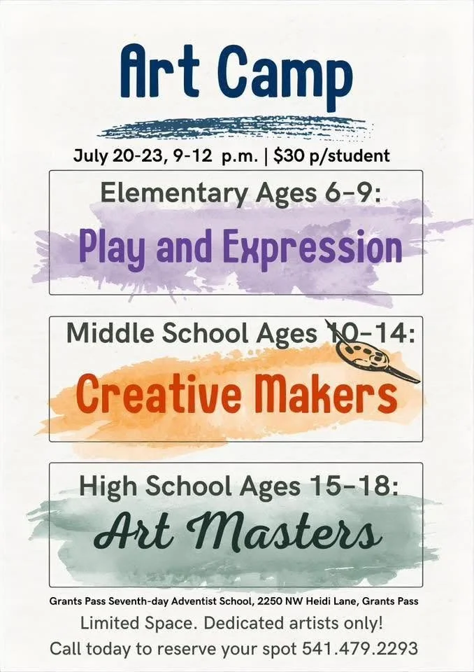 Art Camp at Grants Pass Seventh-Day Adventist School