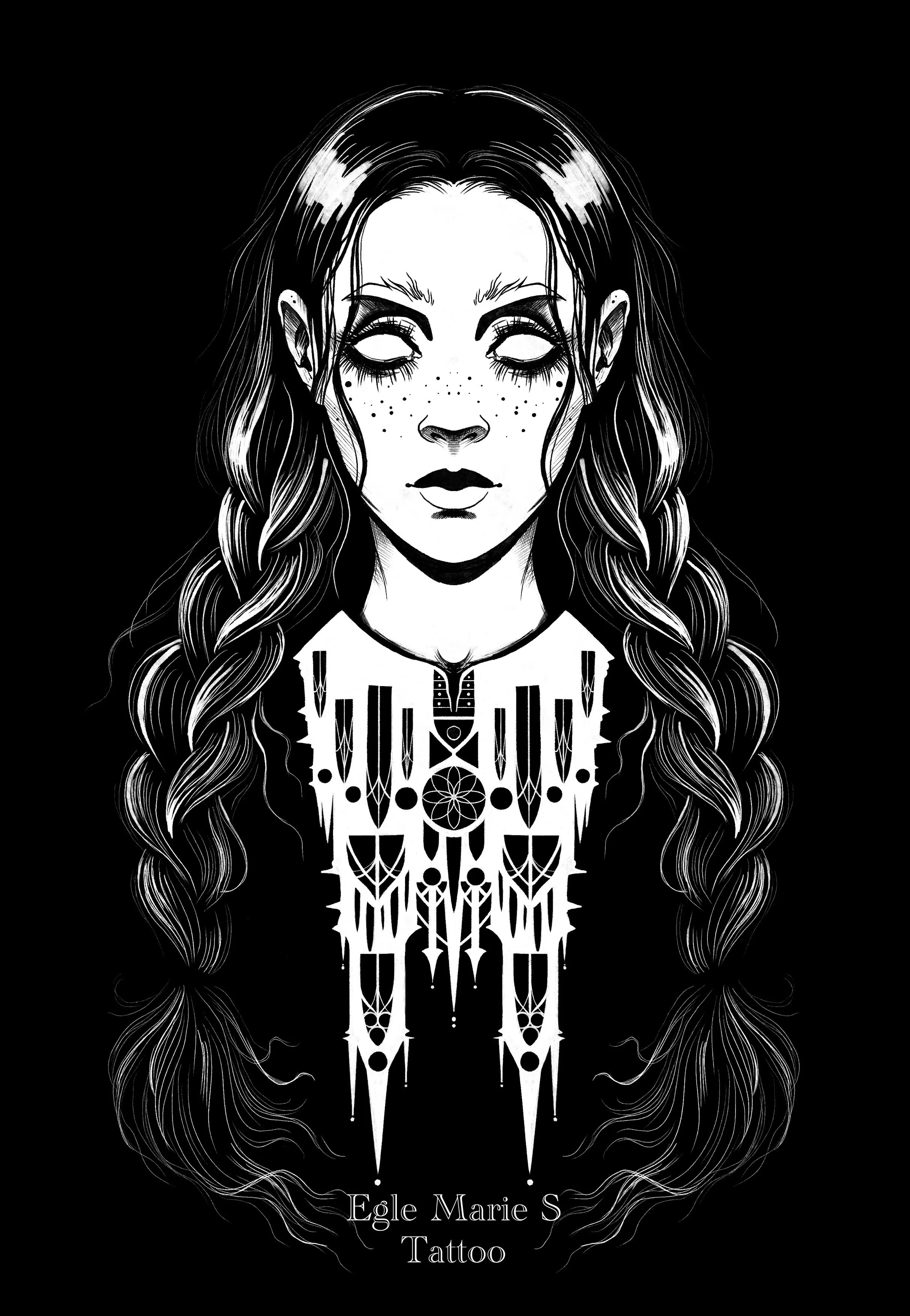 black and white, church, gothic church, character design, dark art, illustration