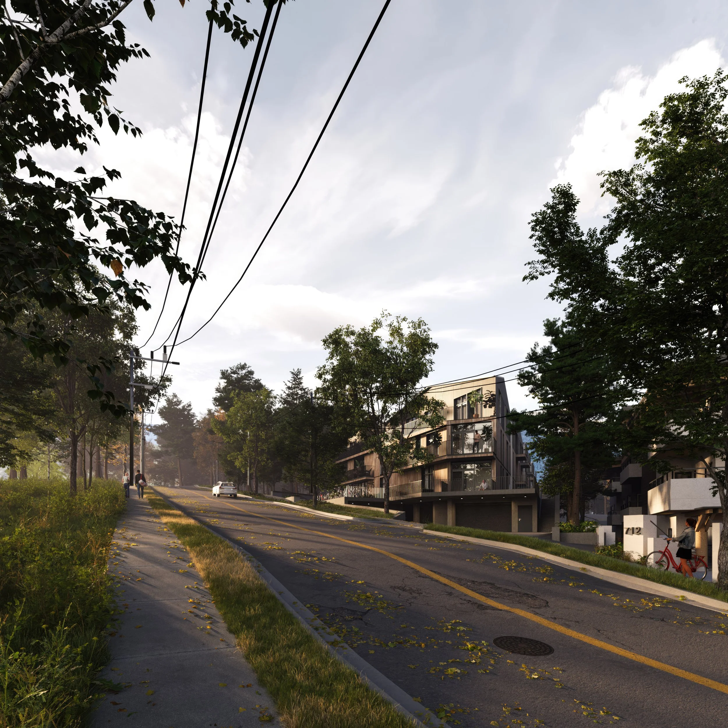 Corlett Condos Multi-Unit Residential Gibsons BC British Columbia Architecture West-Coast Architecture Render Context Render Street Render