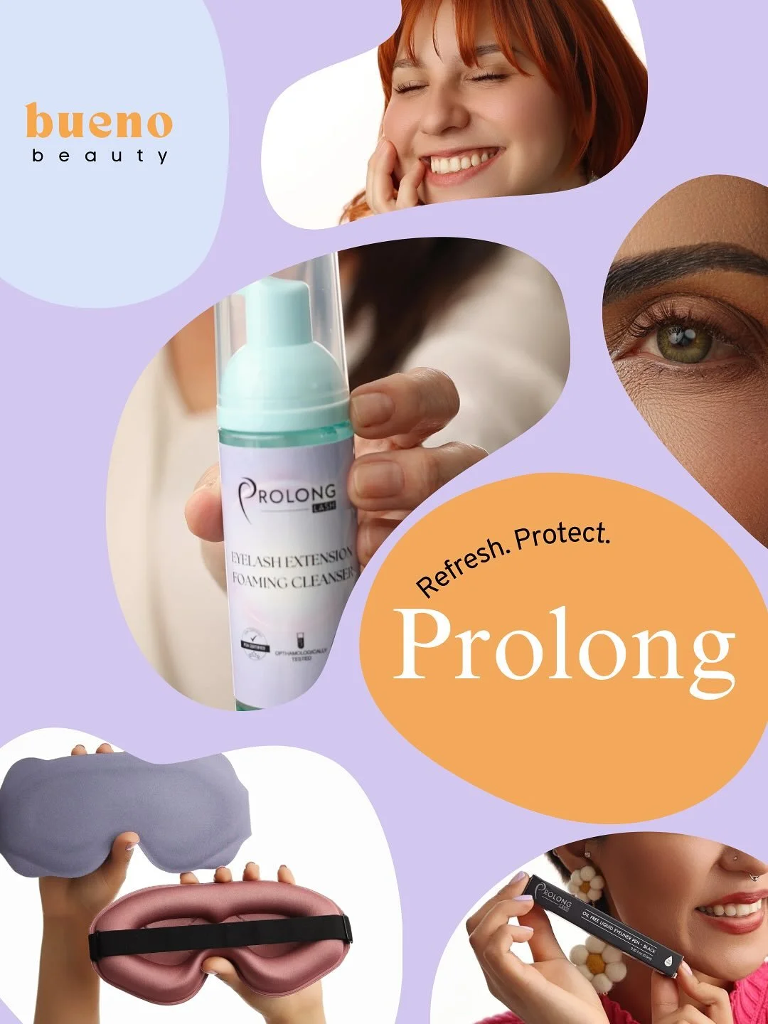 Prolong the life of your lash extensions with eyelash cleanser, lash extension safe eyeliner, and sleeping mask. Available to purchase in store or online at joannabueno.com. Retention isn&rsquo;t luck, it&rsquo;s aftercare honey 👉🏼 Clean lashes = l