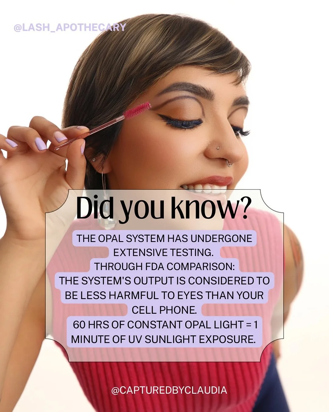 There&rsquo;s plenty of UV systems out there on the market, but not all are FDA approved.  @lash_apothecary is proven to be safe for skin and eyes, because the light only interacts with the adhesive, not the natural lashes or skin. Lash artists, you 