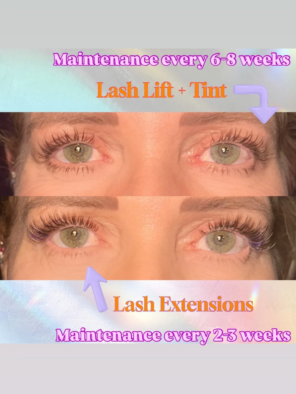 Lori first started with a lash lift &amp; tint. Now she&rsquo;s all in with color that speaks for her &amp; match her new nails! 😻💅🏽👻🔥 Mascara and brow pencil who?? 🤔 Midnight blue &amp; Ultraviolet lashes from @thelashritual #buenobeauty #hall