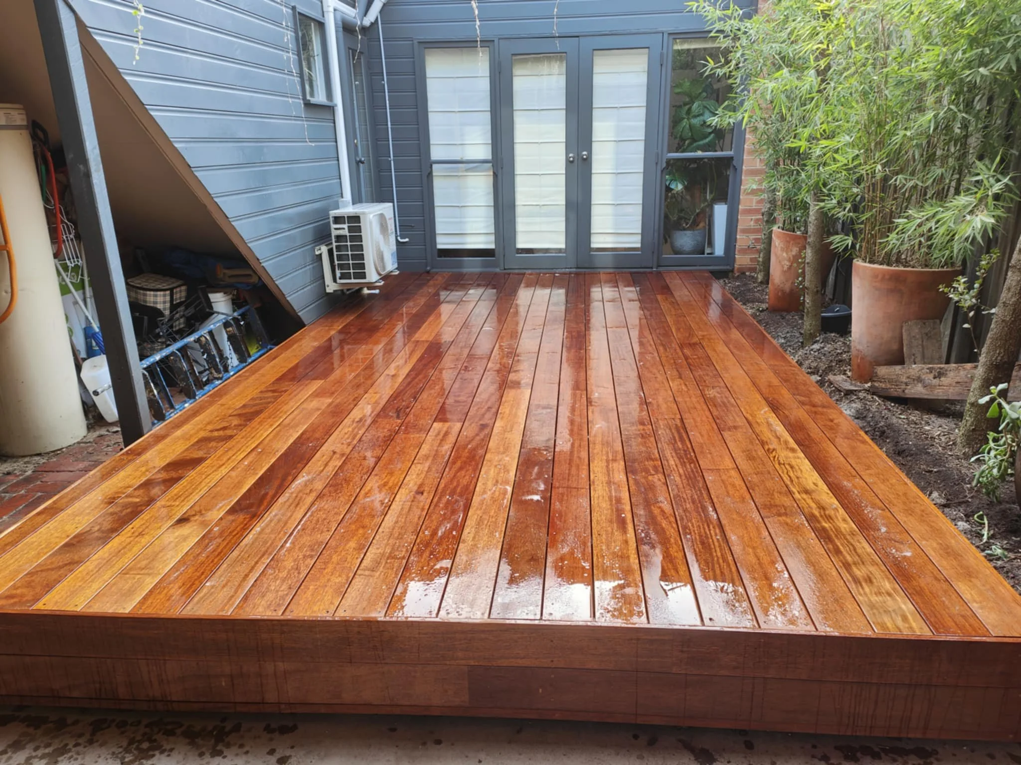 Merbau 190mm decking in springwood. Decking builder near penrith. 