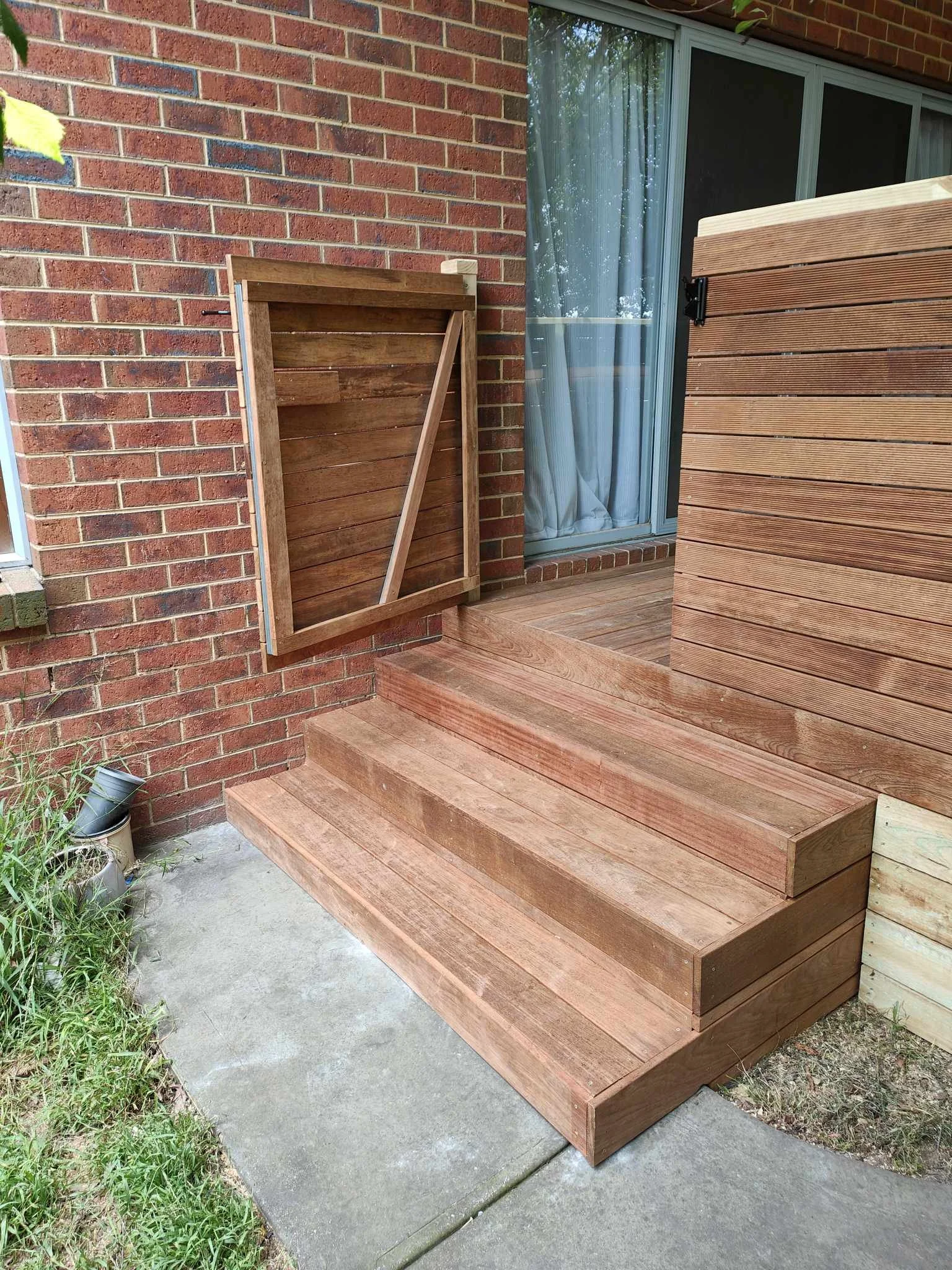 Custom gate and steps for easy and secure access to their new deck in Blaxland
