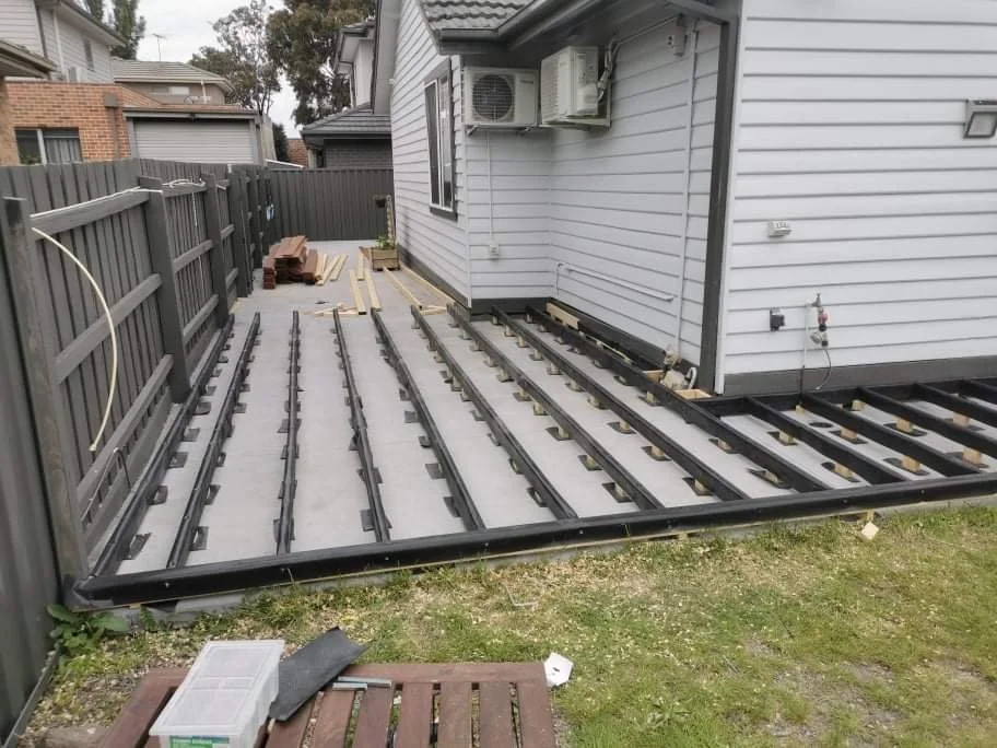 Under structure of decking. Decking experts, creating excellent deck solutions in Penrith. 