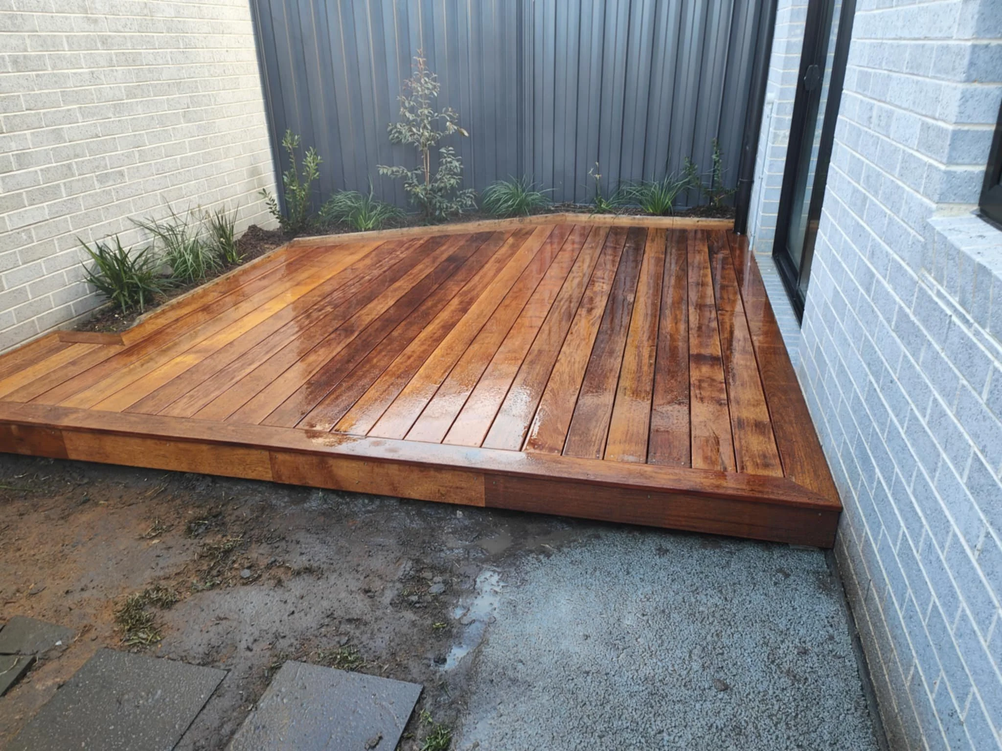 Deck build in merbau, created and designed by Would Work Ideas. Decking expert in Emu Heights. 