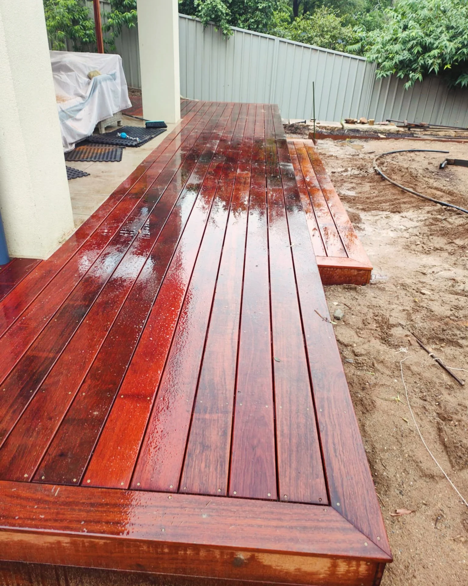 Timber decking in Leonay with added step. Decking Builder lower blue mountains. 