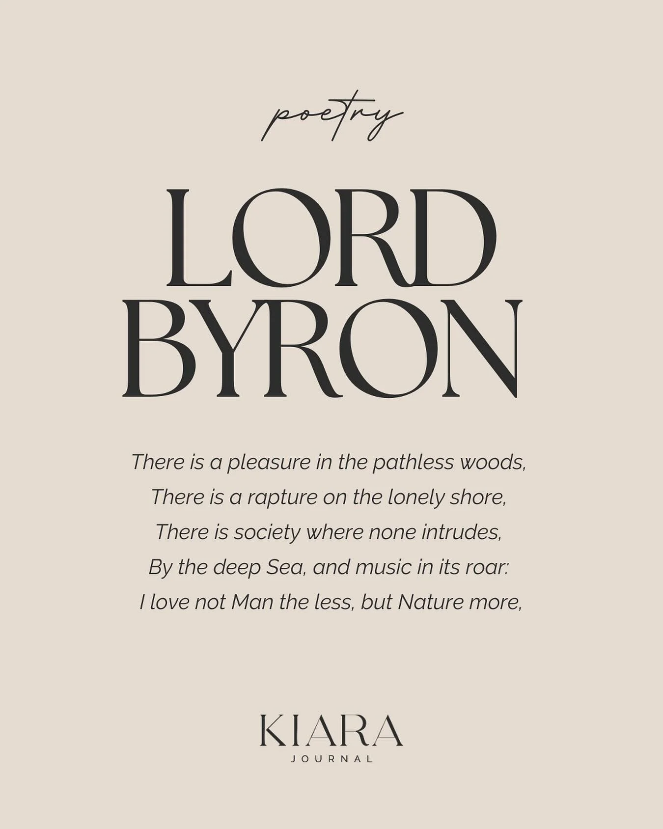 There&rsquo;s a special kind of peace in the pathless woods or by the sea, as Lord Byron beautifully notes.  #poetrylovers #poetry