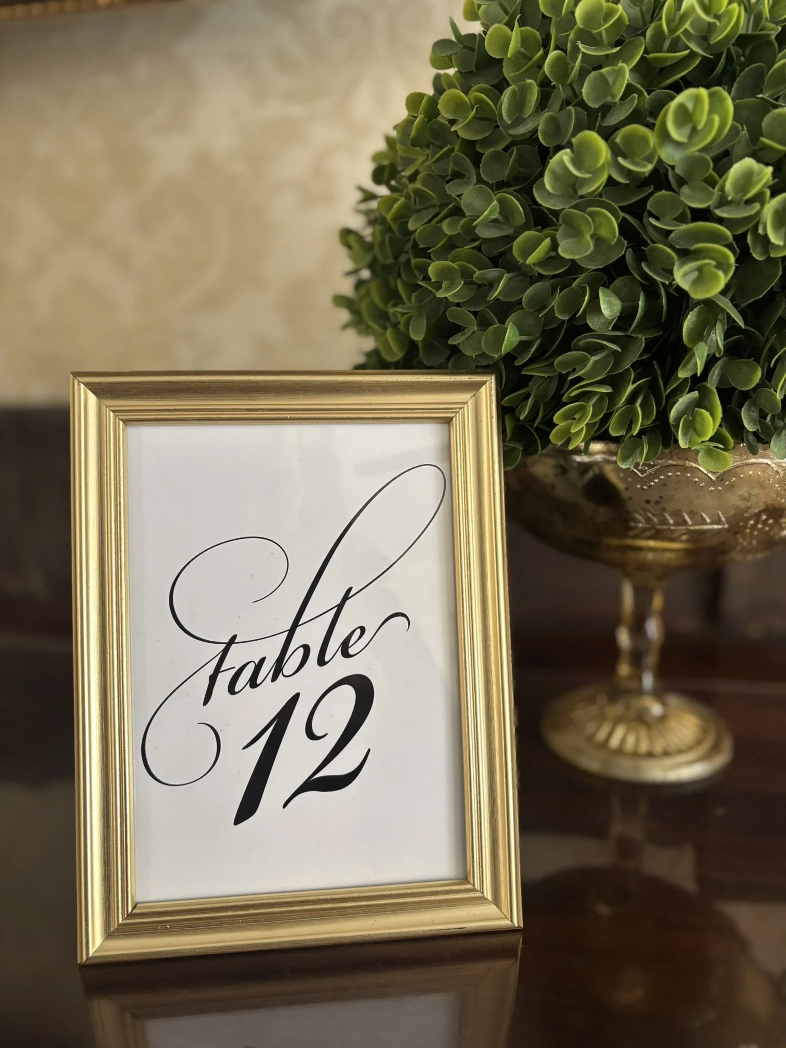 Gold Frame Table Number