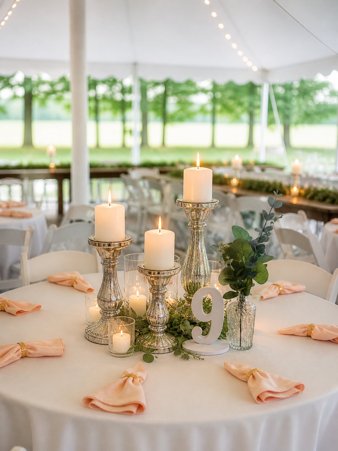White Wooden Table Number