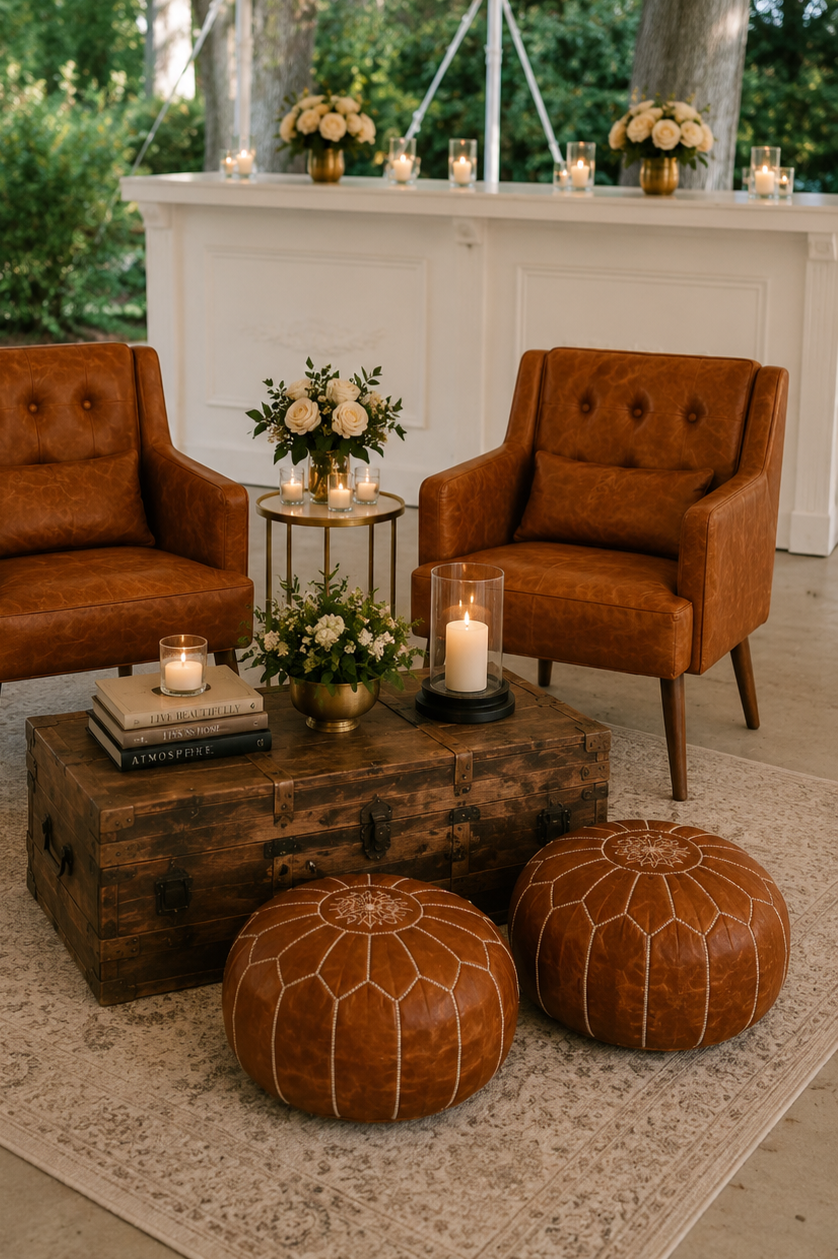 Leather Lounge Poufs
