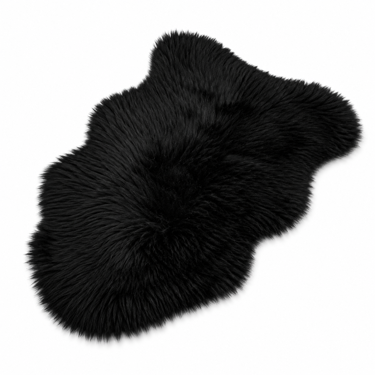 Black Faux Fur Rug (2x3)