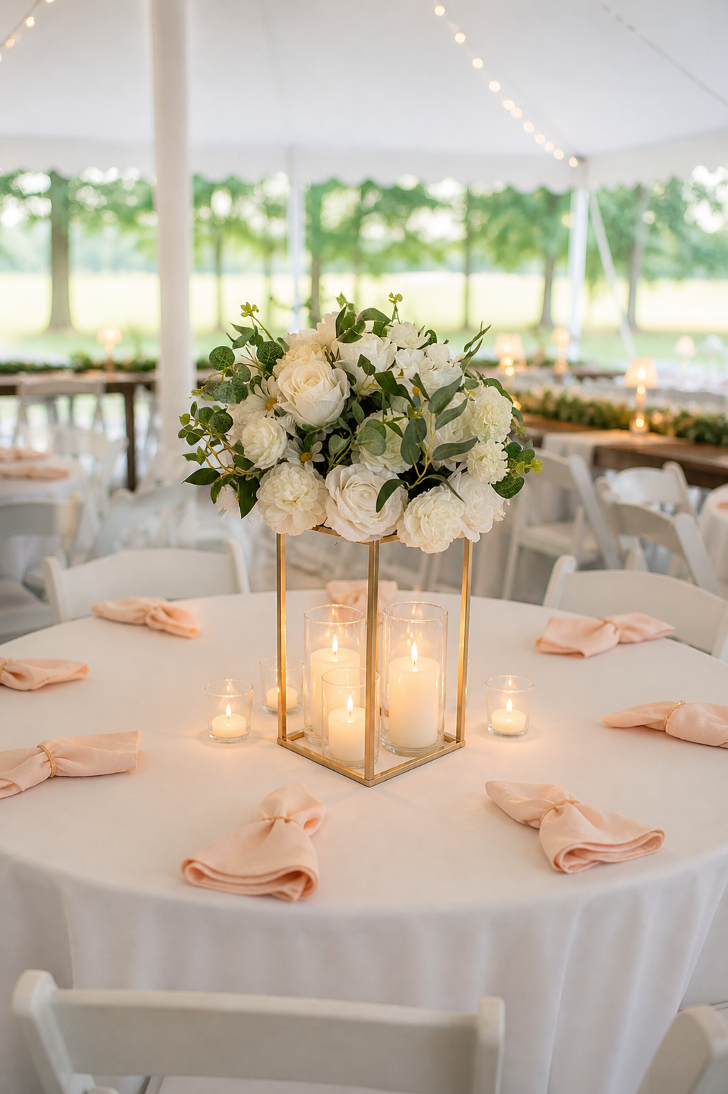 White Faux Floral Arrangements