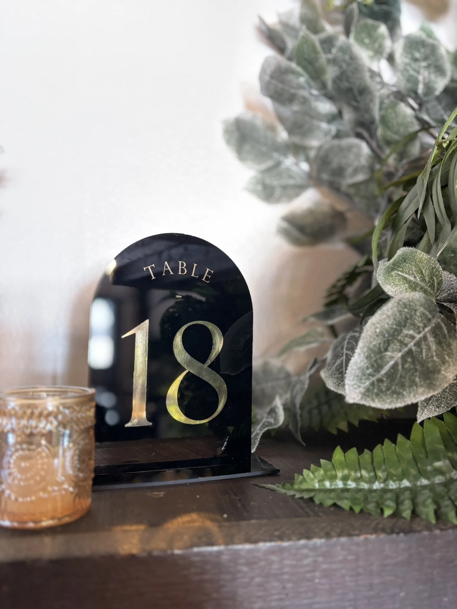Black Acrylic Table Number
