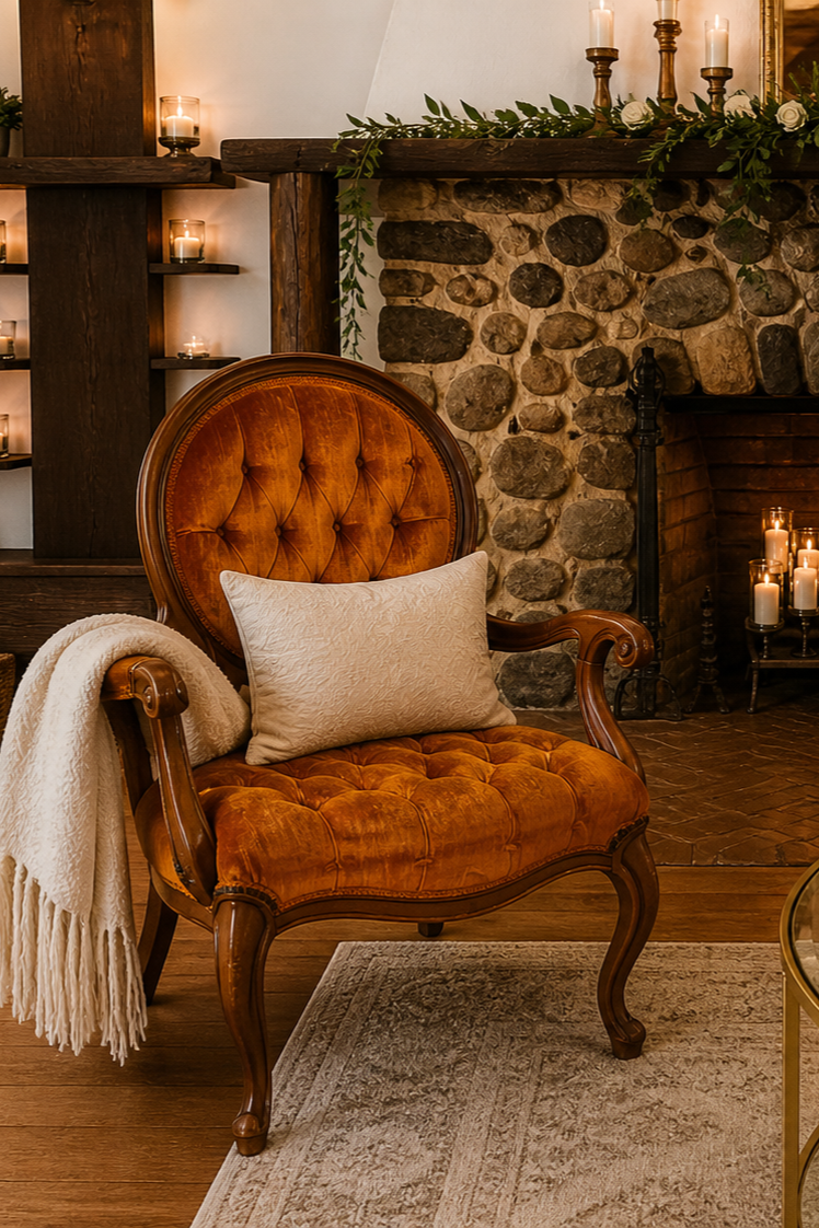 Vintage Amber Orange Accent Chair