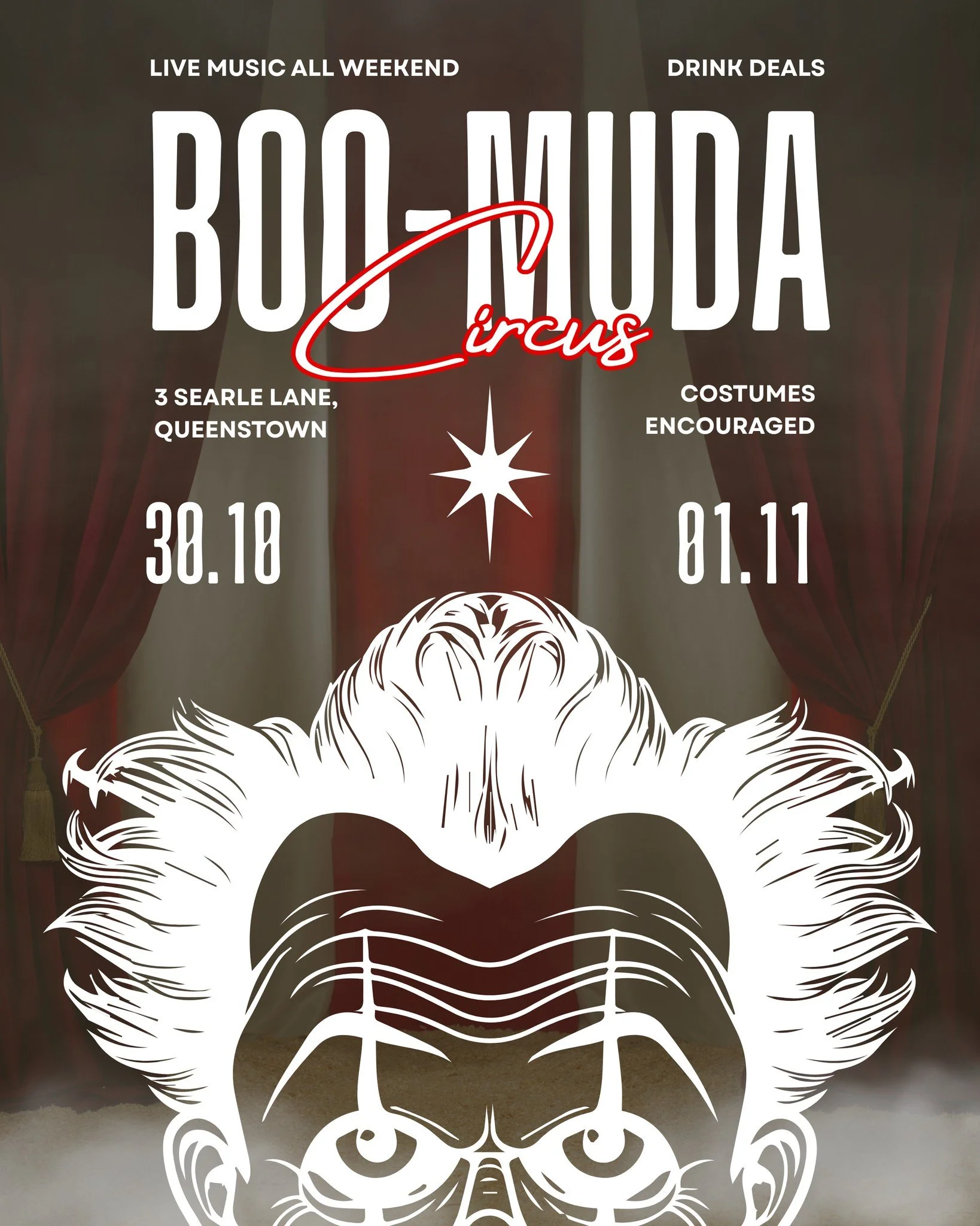 The Boo-muda Circus is coming to town… 
Step right up (if you dare) for a spooktacular Halloween weekend at Barmuda, running 30th Oct – 1st Nov.
Thursday: DJ Lenni Vibe | 10 PM – late
Friday: Dolittle | 10 PM – late
Saturda