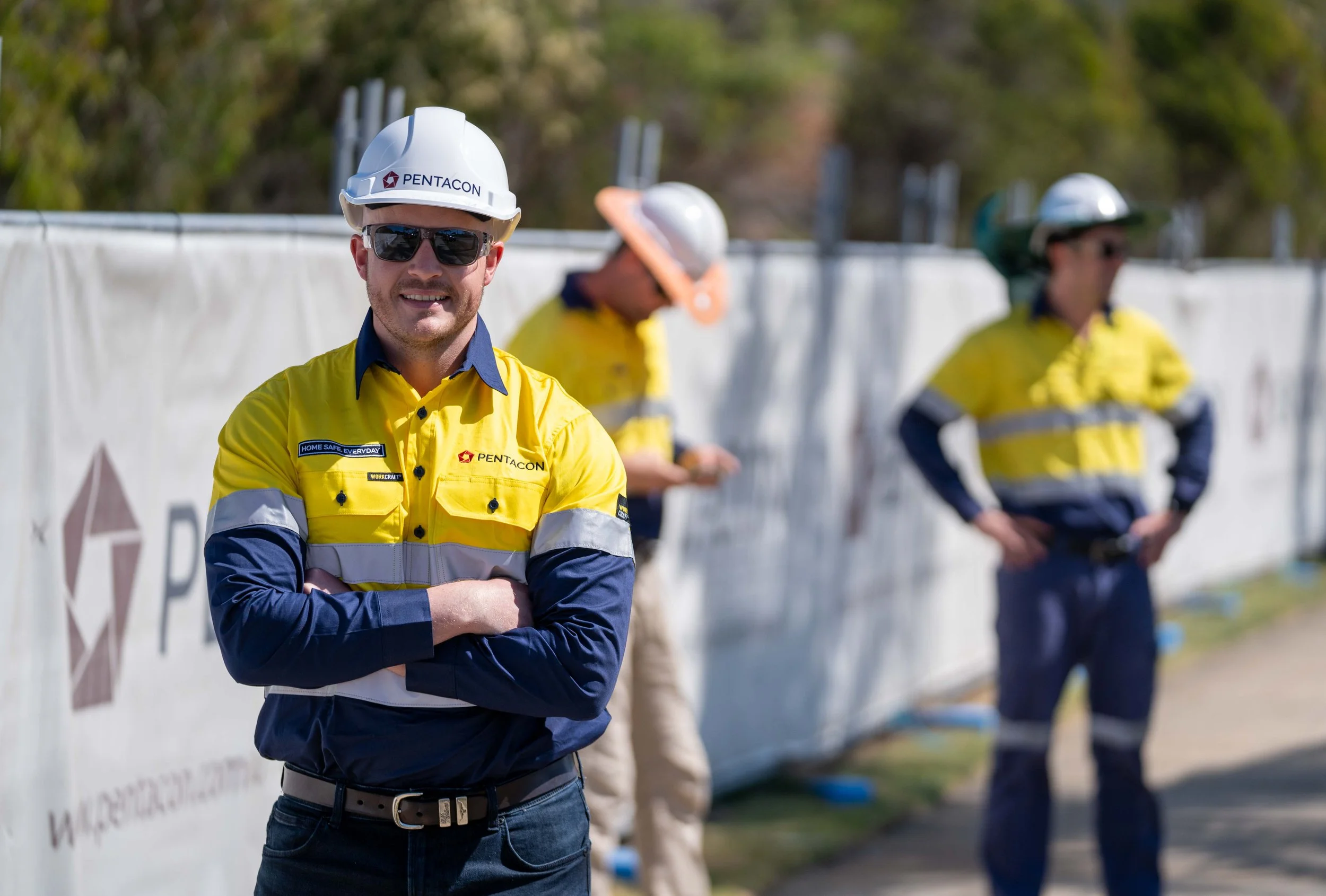 Close up of man in hi vis on a worksite