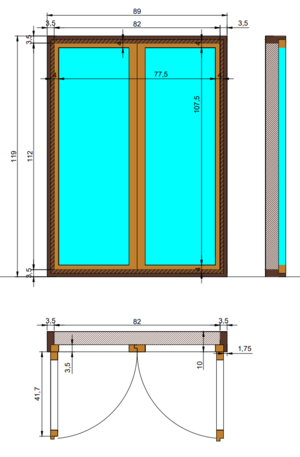 Double window wood frame