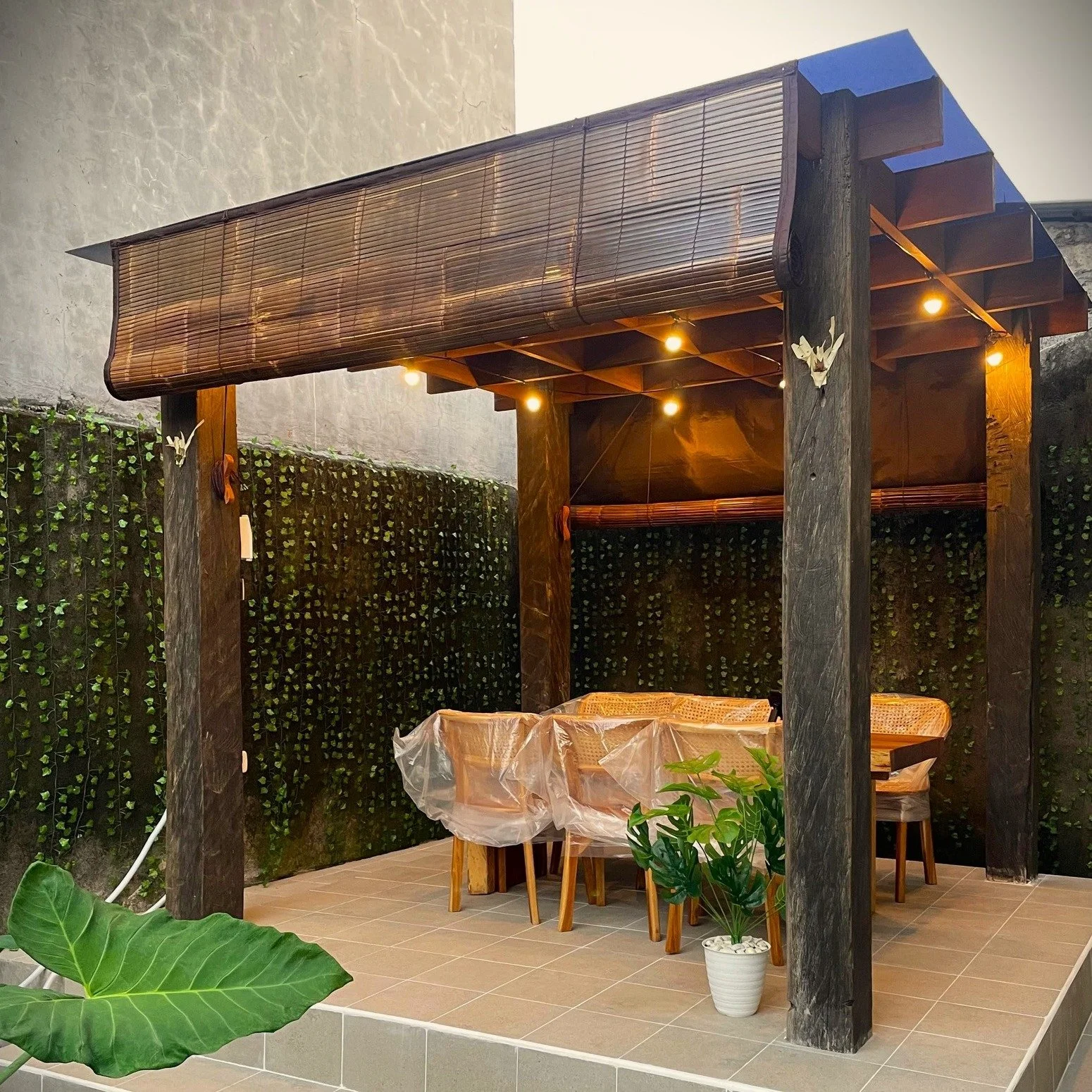 Only missing friends!
This reclaimed wood pergola was recently installed at a client&rsquo;s villa in Bali &mdash; a space meant for laughter, long talks, and the kind of moments that make time slow down.
Built from wood with a past, it now shelters 
