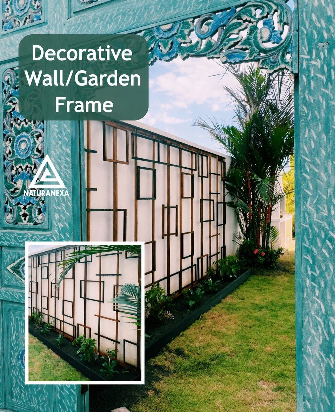 Most wood offcuts get discarded.
We turned ours into living walls.

Built from reclaimed Borneo ironwood, these modular trellis frames give leftover material a second life &mdash; transforming unused walls into spaces for climbing plants, filtered li