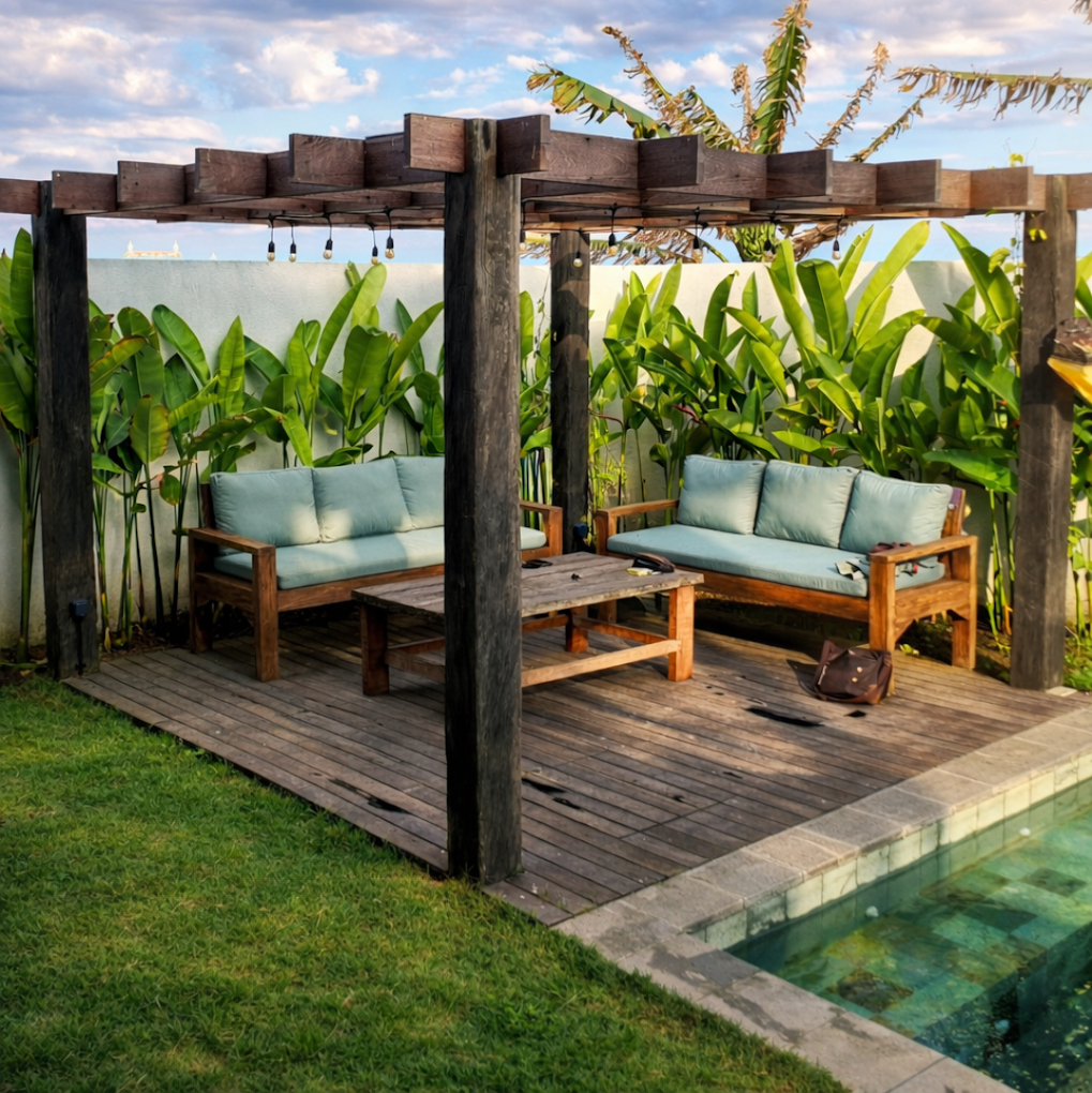 Reclaimed Ulin pergola project