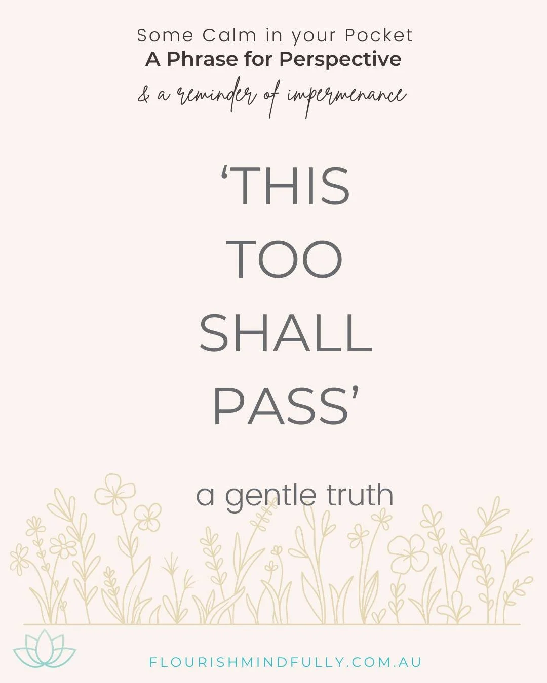 🎗️A simple reminder of impermanence, for perspective, in difficult times.

When it's all too much, through overwhelm or pain and suffering, it can feel like this weight will never lift.

This gentle truth can help us remember that nothing lasts fore