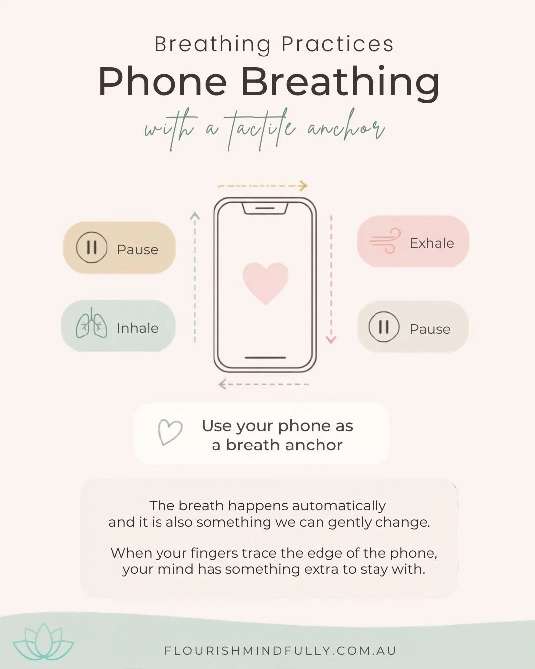 Phone Breathing 📱🌿

Your breath is always with you.

It happens without you needing to think about it - and yet, wonderfully, you can also gently guide it.

That is what makes breathwork such a powerful bridge between body and mind.

I coined 'phon