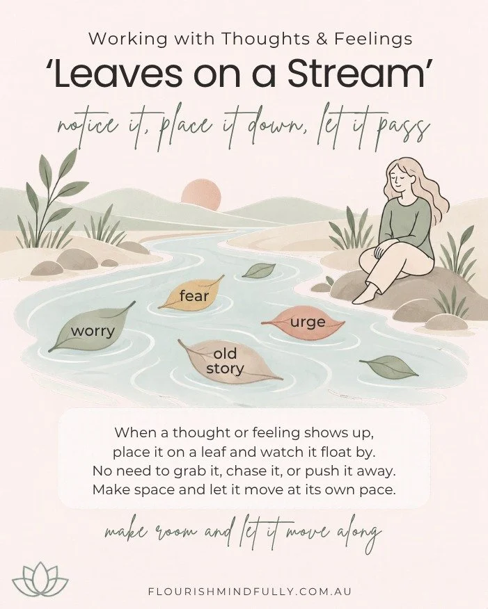 🍃 Leaves on a Stream - a Metaphor

🍃 What if you didn't need to believe, follow or push away every thought that pops into your mind?

Our minds are constantly generating thoughts. Some are helpful, others are repetitive, uncomfortable or self-criti