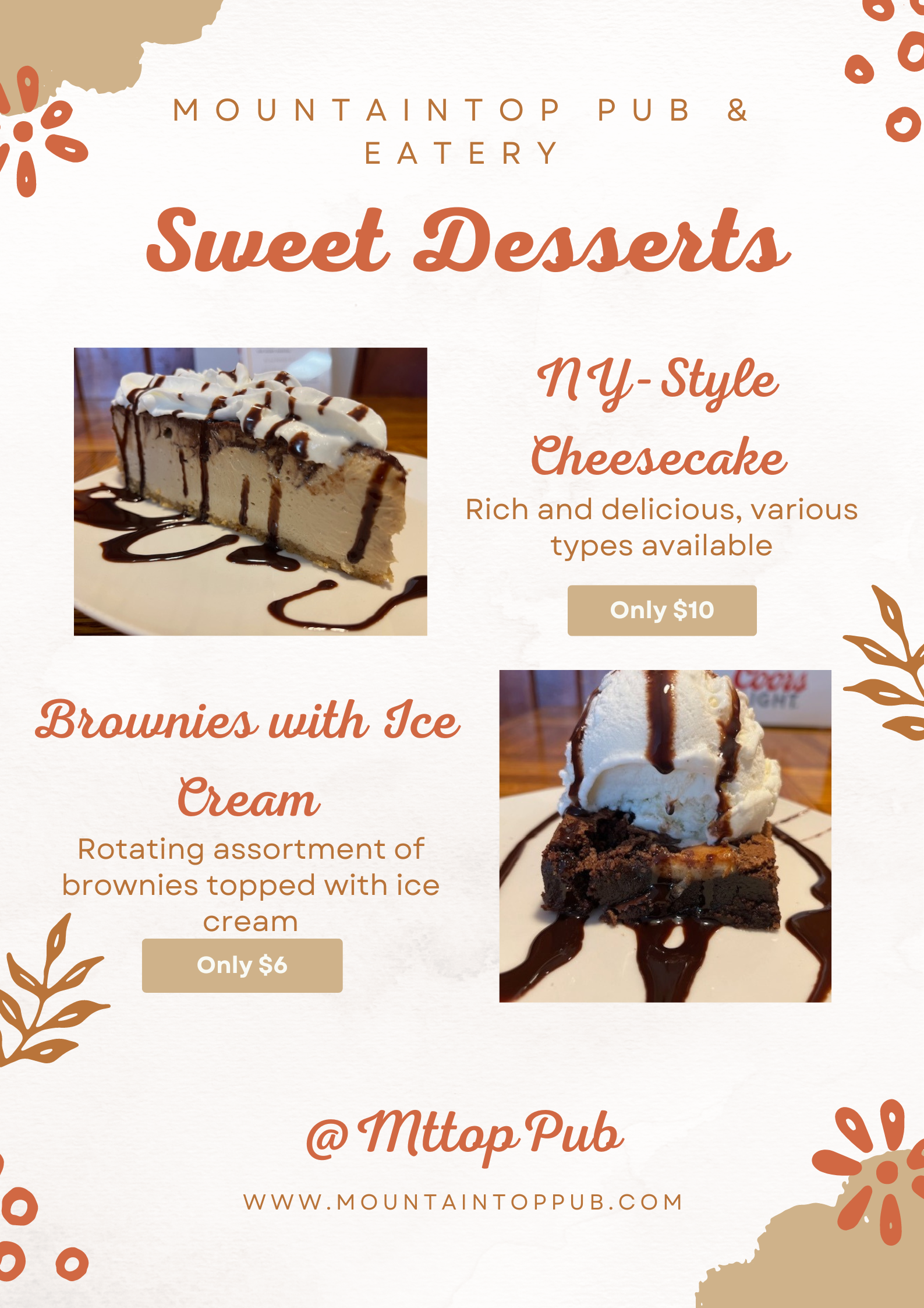Dessert Menu