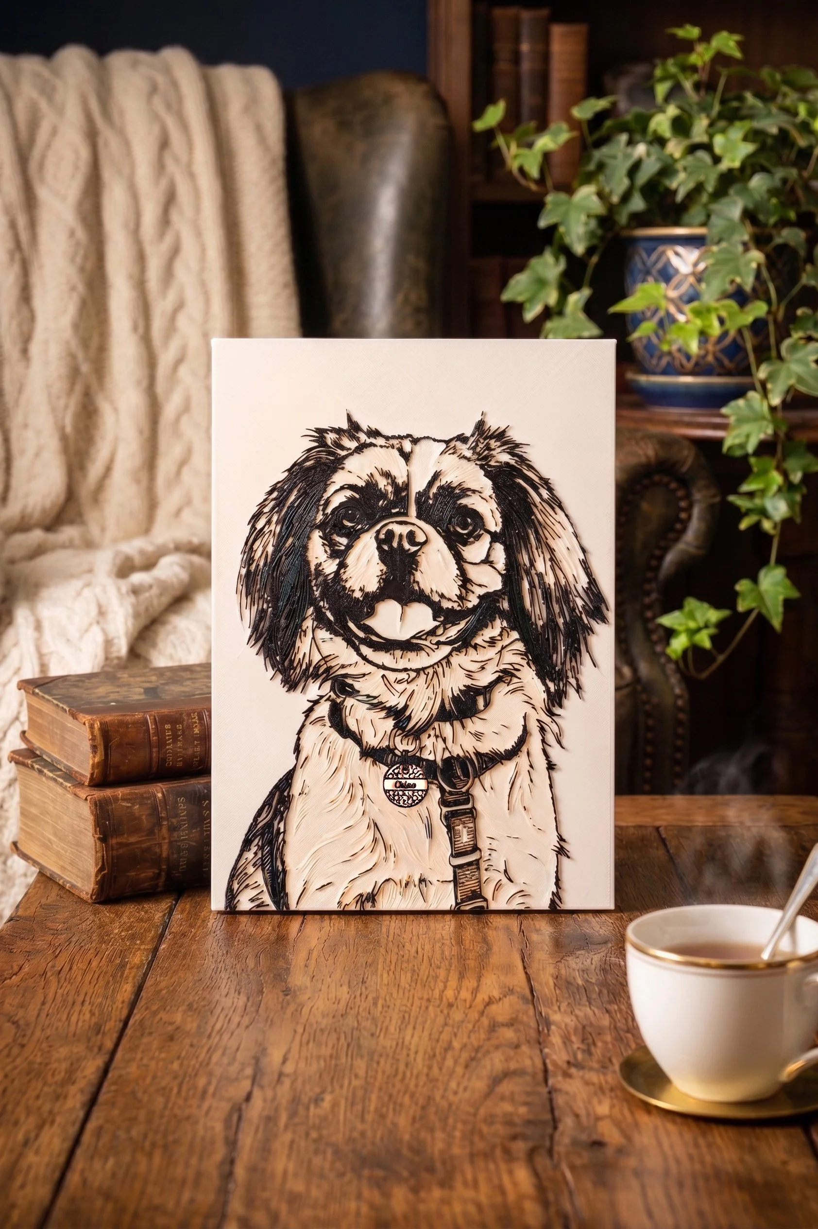 Custom 3D Pet Art – Line Art & Lithophane Edition (A6) - Snout Safari